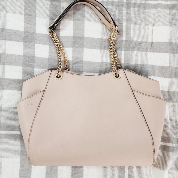 MICHAEL KORS Jet Set Travel Leather Ballet Blush LG Chain Shoulder Tote Bag - Picture 3 of 7